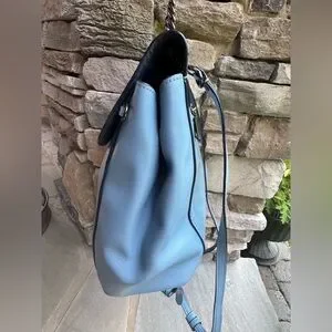 Coach | Bags | Coach Blue Leather Chain Strap Backpack  display picture 2